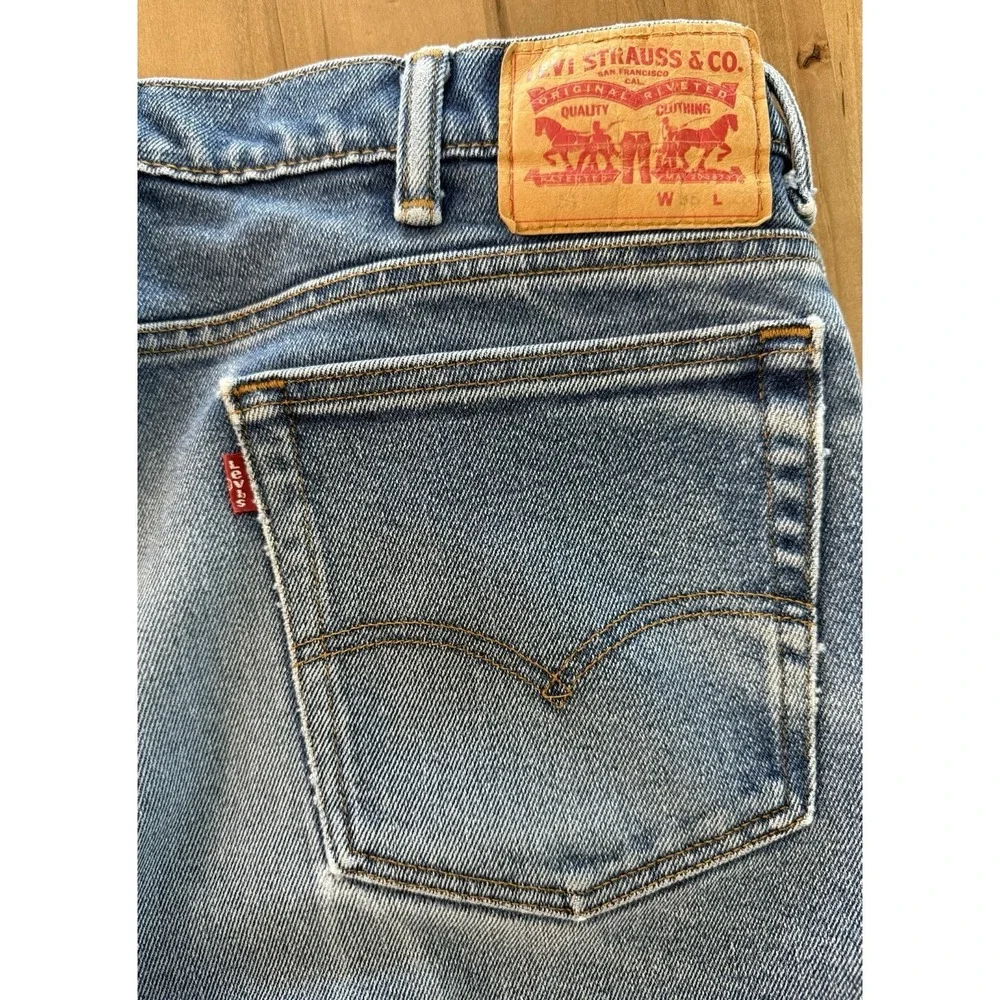 Levi's 517 Slim Bootcut Denim Blue Jeans Cotton Blend Men's 38x29 Farm Worn